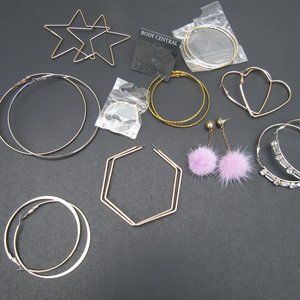 Large Oversized Hoop Earrings 10 Pairs